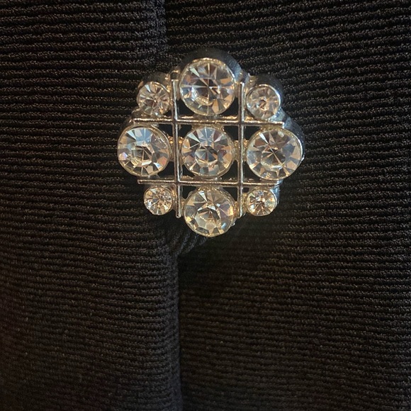 VINTAGE LILLIE RUBIN Made In USA Size M Black Dressy Jacket Long Sheer Sleeves - Picture 3 of 13